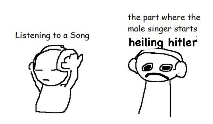 A "meme":https://knowyourmeme.com/memes/memes about "rapper":https://knowyourmeme.com/memes/cultures/rap-hip-hop "Kanye West":https://knowyourmeme.com/memes/people/kanye-west-ye (Ye) singing "Heil Hitler" in an unreleased song.