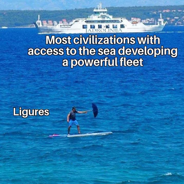 JADROLINIJA Most civilizations with access to the sea developing a powerful fleet Ligures
