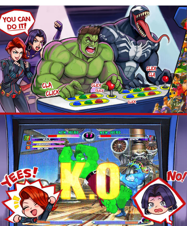 YOU CAN DO IT! 000 CLA CLICK CLICK CLICK CLICK HULK JUGGERNAUIT SPION MAN NEW HERO NEW HERO 17 TIME VENOM HEES! KO LEVEL CLICK CLA No