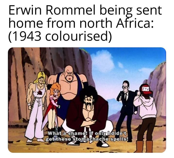 Erwin Rommel being sent home from north Africa: (1943 colourised) What a shame! If only I didn't get these stomachache spells!