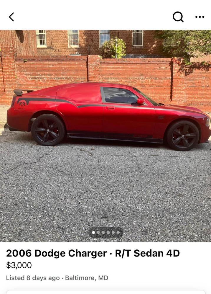DAYTONA Q... • 2006 Dodge Charger R/T Sedan 4D $3,000 Listed 8 days ago Baltimore, MD
