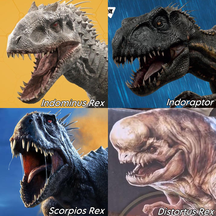SY Indominus Rex Indoraptor Scorpios Rex Distortus Rex