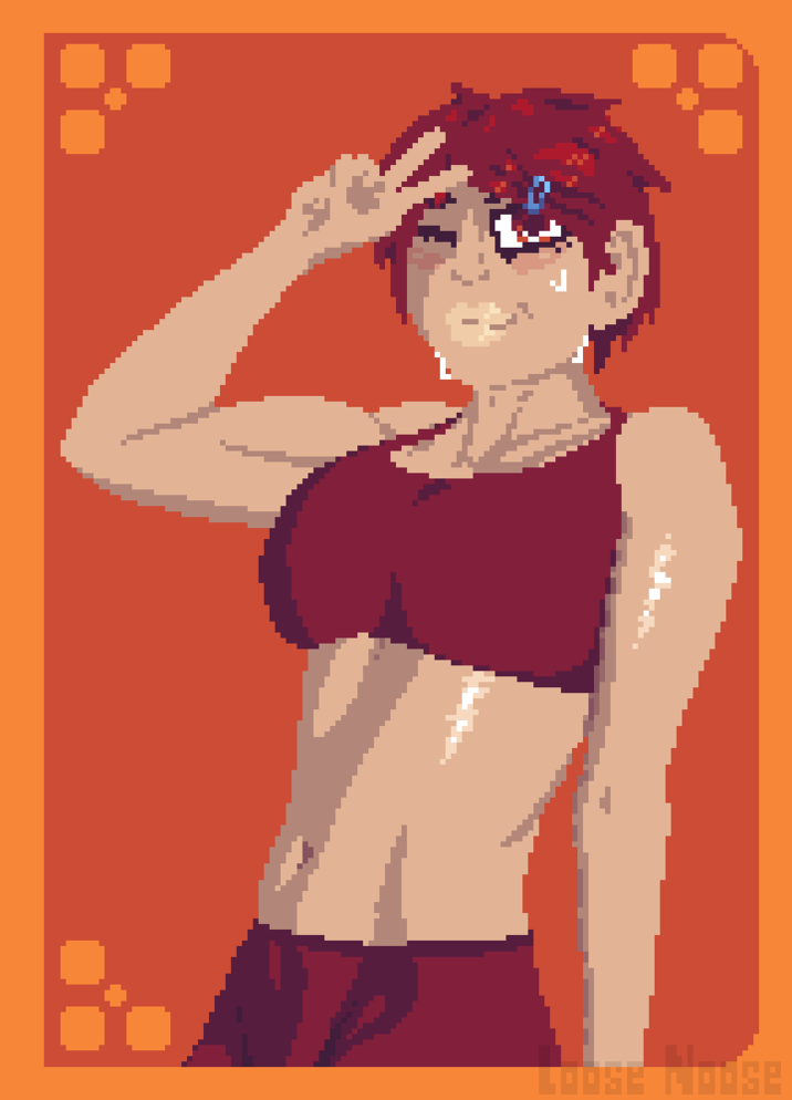 A tomboy character for a desktop companion game I'm working on!
(Send me $5 and you can have the nude pin-up alt) 