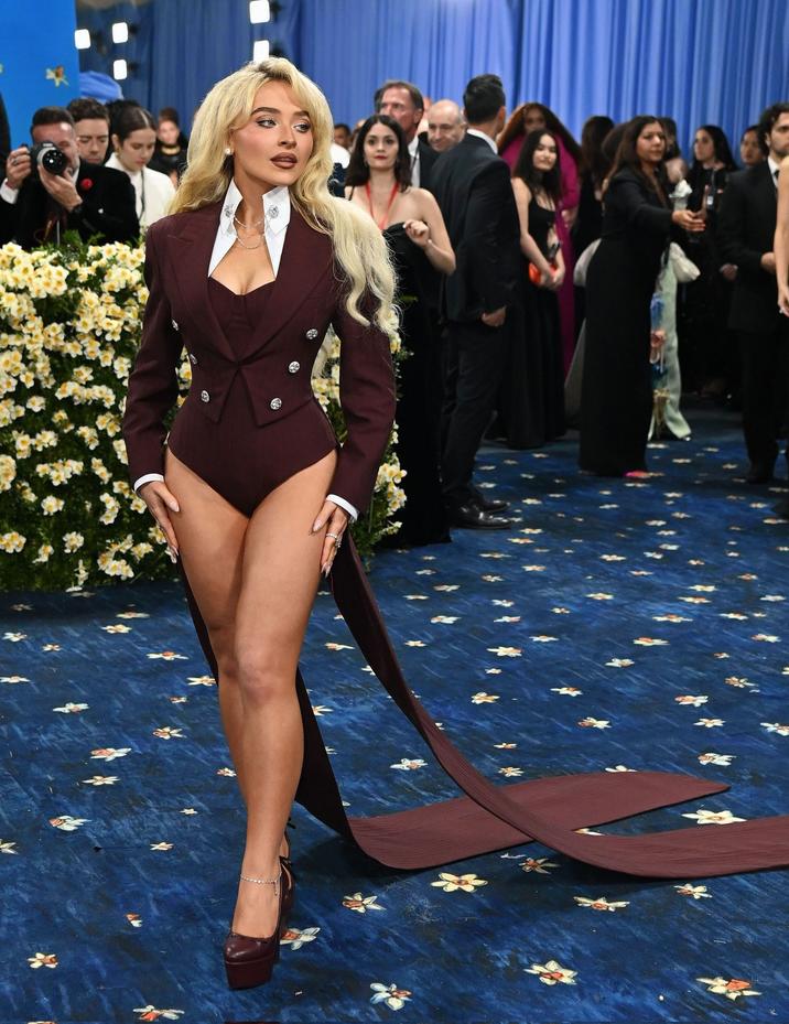 A photograph of singer-songwriter Sabrina Carpenter at the 2025 Met Gala