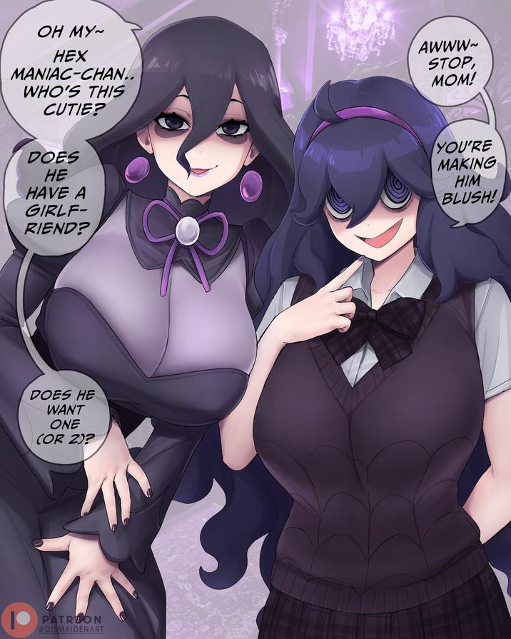 OH MY~ HEX MANIAC-CHAN.. WHO'S THIS CUTIE? AWWW~ STOP, MOM! DOES HE HAVE A GIRLF- RIEND? DOES HE WANT ONE (OR 2)? PATROON @DISMAIDENART YOU'RE MAKING HIM BLUSH!