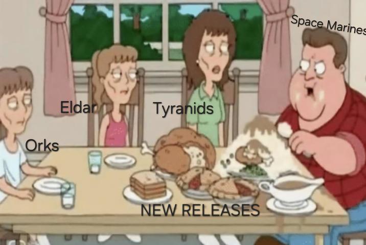 00 Orks Eldar un Tyranids NEW RELEASES Space Marines