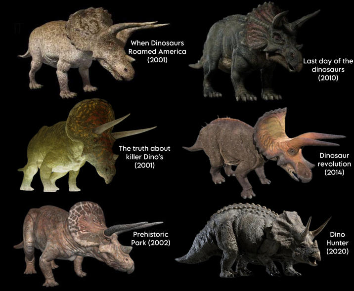 When Dinosaurs Roamed America (2001) Last day of the dinosaurs (2010) The truth about killer Dino's (2001) Dinosaur revolution (2014) Prehistoric Park (2002) Dino Hunter (2020)