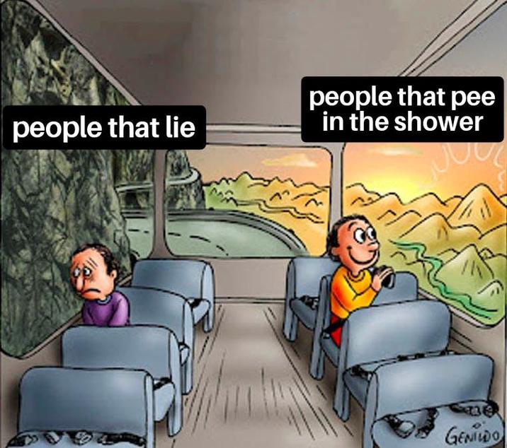 people that lie people that pee in the shower GENIDO