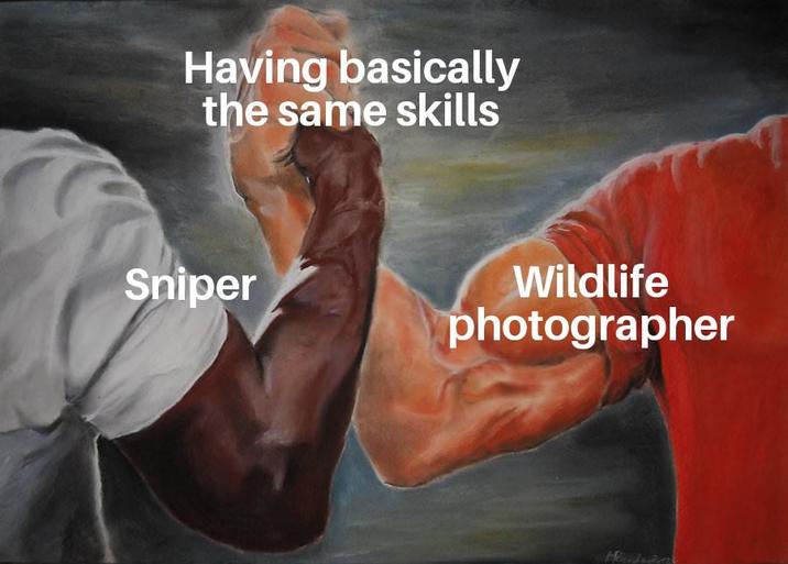 Having basically the same skills Sniper Wildlife photographer