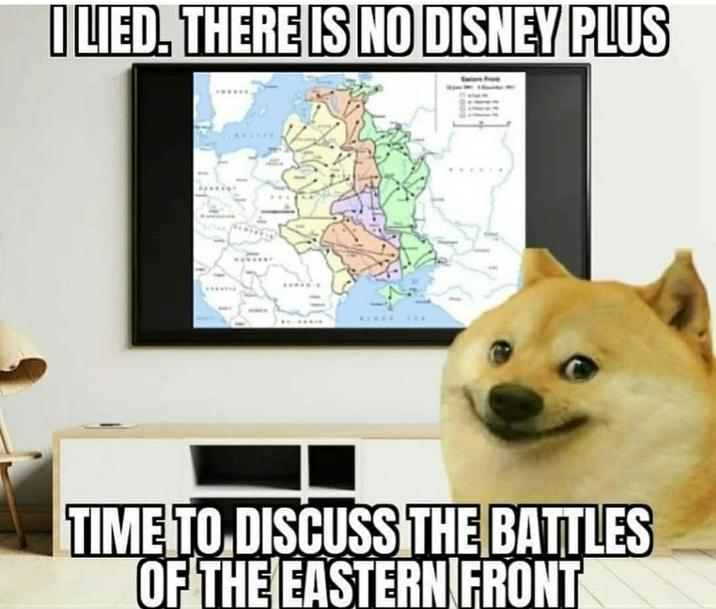 I LIED. THERE IS NO DISNEY PLUS TIME TO DISCUSS THE BATTLES OF THE EASTERN FRONT