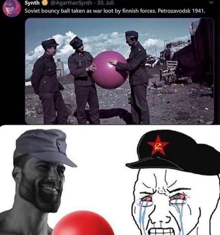 Soviet bouncy ball taken as war loot by finnish forces. Petrozavodsk 1941. Synth @AgarthanSynth. 30. Juli D