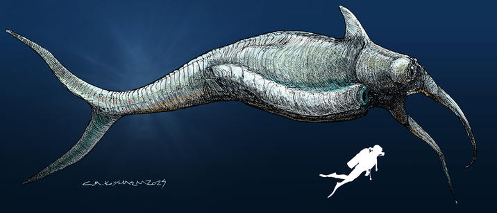 C. M. Kosemen's realistic illustration of the "Europa Hookmouth" meme creature.