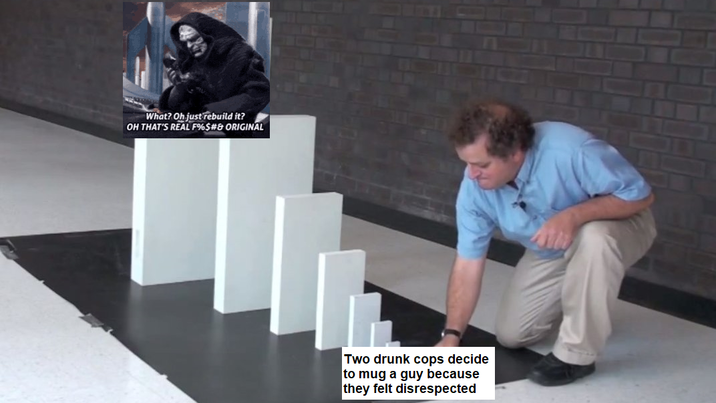 What? Oh just rebuild it? OH THAT'S REAL F%$#& ORIGINAL Two drunk cops decide to mug a guy because they felt disrespected
