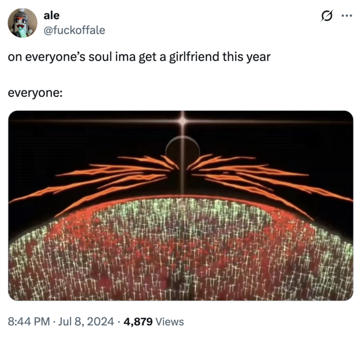 A "meme":https://knowyourmeme.com/memes/memes using the "Third Impact":https://knowyourmeme.com/memes/the-third-impact scene from "_Neon Genesis Evangelion_":https://knowyourmeme.com/memes/subcultures/neon-genesis-evangelion.