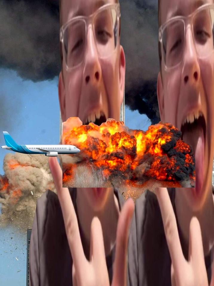 "Twitter / X":https://knowyourmeme.com/memes/sites/twitter-x user Crafter as the Twin Towers in the 9/11 attacks.