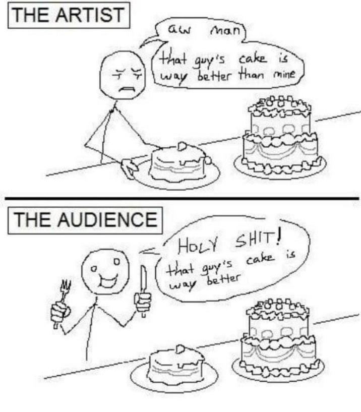 THE ARTIST 33 Man 4 that guy's cake is way better than mine wwwwwwww THE AUDIENCE H--------! that guy's cake is way better