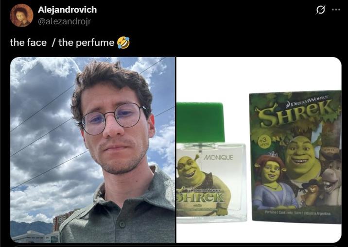 the face / the perfume (Shrek) Alejandrovich @alezandrojr the face / the perfume MONIQUE DREAMWORKS SHREK +3 ARDS SHREK Parfume Cant, et 50m Industria Argentina