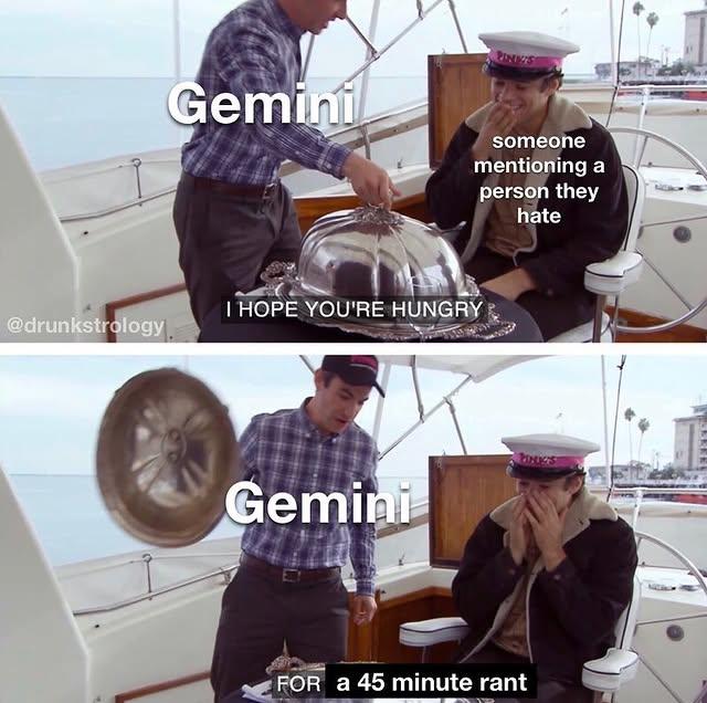 Hungry For (Gemini) A meme using a scene from "Nathan For You." The meme is about people with the zodiac sign Gemini.