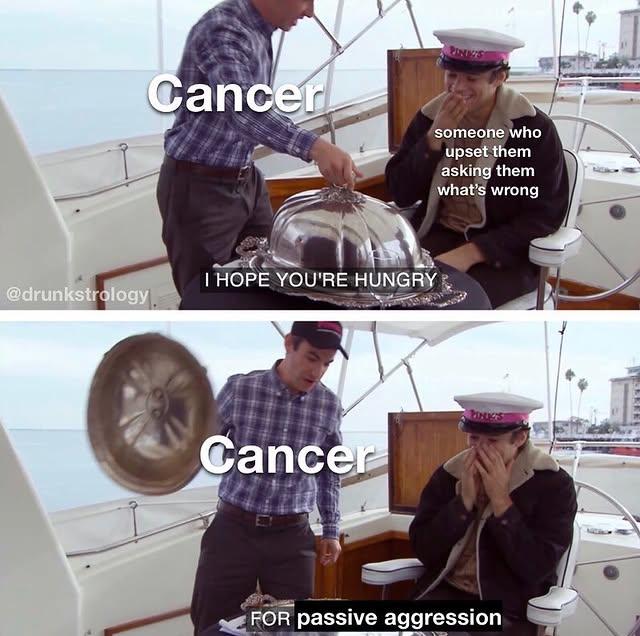 Hungry For (Cancer) A meme using a scene from "Nathan For You." The meme is about people with the zodiac sign Cancer.
