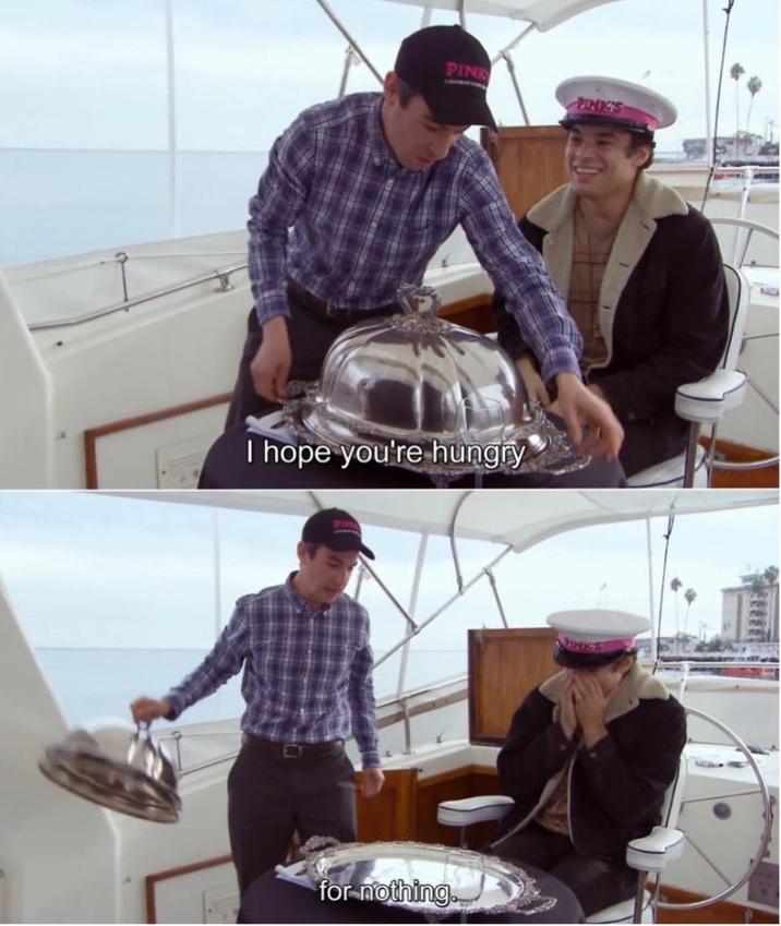 Blank Meme "I Hope You're Hungry For Nothing" Nathan For You PINK PINK'S I hope you're hungry for nothing.