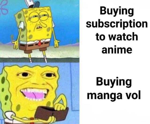 Buying subscription to watch anime Buying manga vol