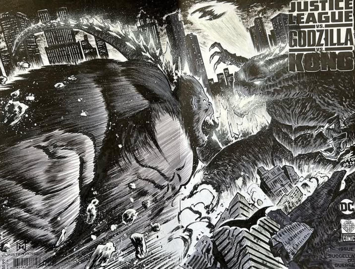 JUSTICE CLEAGUE VS. GODZILLA US. KONG DC VERS LEGENDAR COMIC SSUE BUCCELLA DU GUERRE