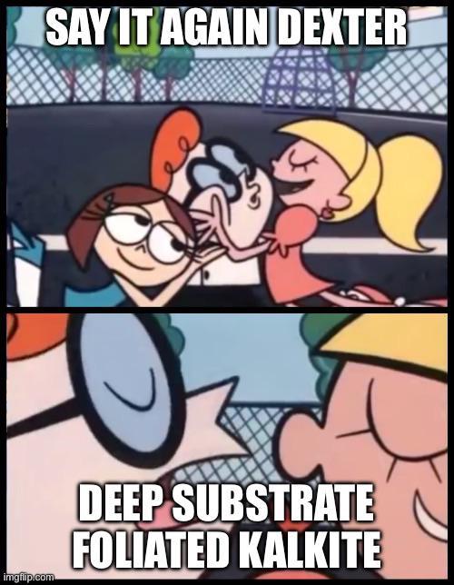 SAY IT AGAIN DEXTER imgflip.com DEEP SUBSTRATE FOLIATED KALKITE