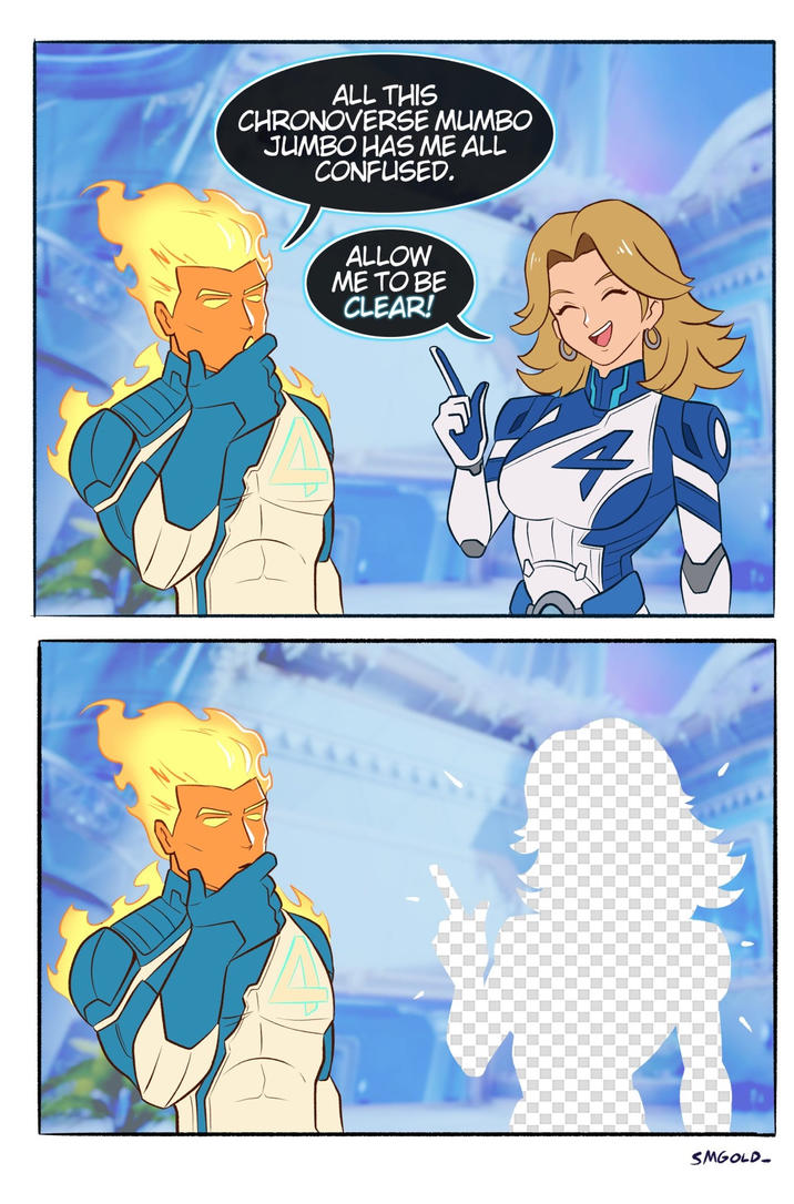 ALL THIS CHRONOVERSE MUMBO JUMBO HAS ME ALL CONFUSED. ALLOW ME TO BE CLEAR! SMGOLD.