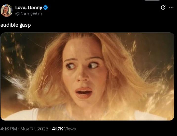 Love, Danny @DannyWxo audible gasp 4:16 PM - May 31, 2025 41.7K Views 0