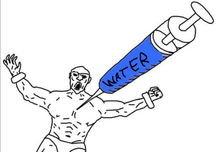 A "meme":https://knowyourmeme.com/memes/memes using the "Soyjak":https://knowyourmeme.com/memes/soy-boy-face-soyjak getting a shot of "Hope" from a giant syringe. 