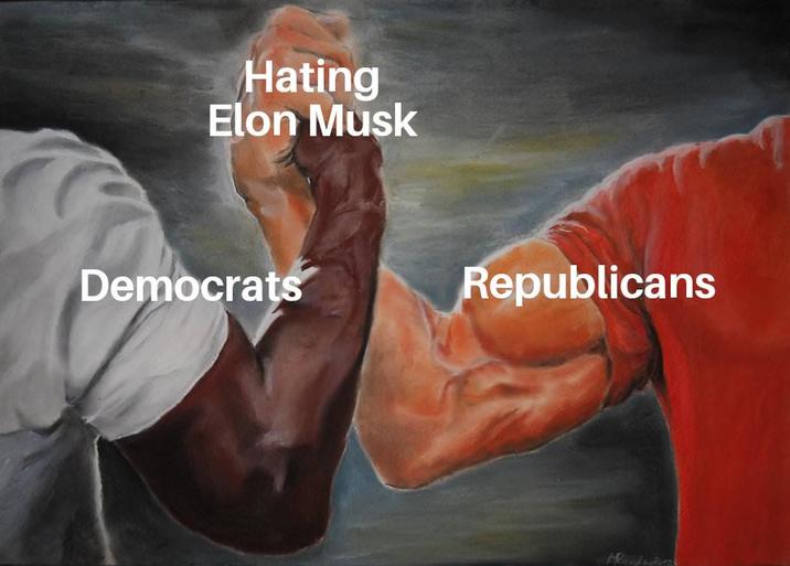 Hating Elon Musk Democrats Republicans