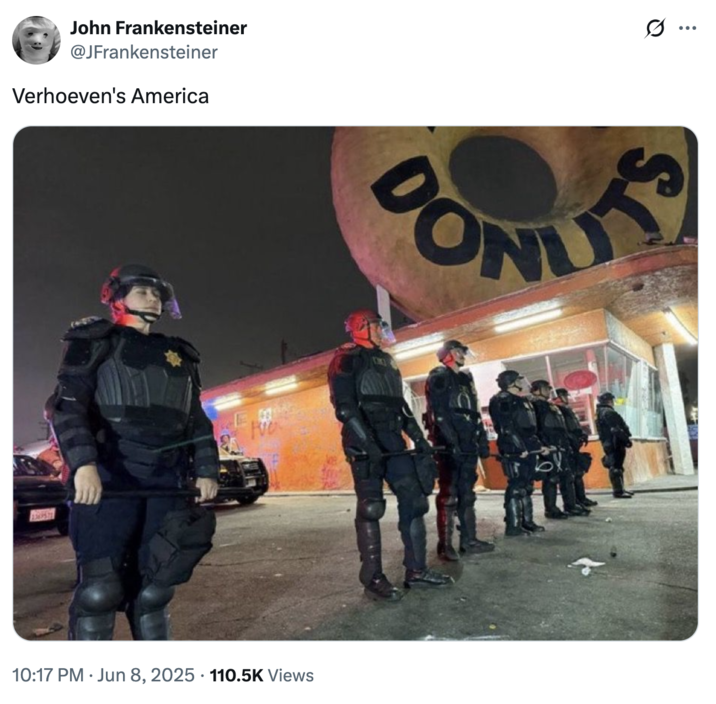 John Frankensteiner @JFrankensteiner Verhoeven's America 10:17 PM Jun 8, 2025 110.5K Views DO ONL by. Q ...