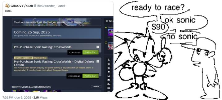 A redraw of the "Ok Mario" comic. The comic features Sonic.