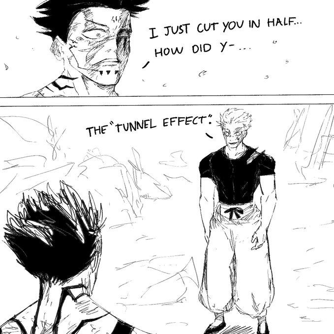 44 I JUST CUT YOU IN HALF... HOW DID Y-.. THE TUNNEL EFFECT"