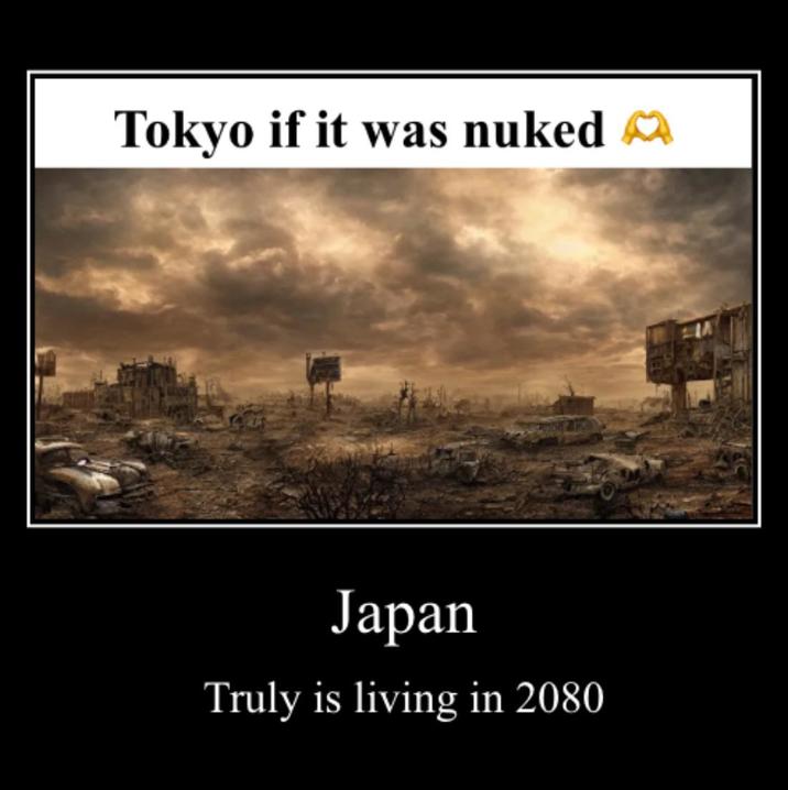 Tokyo if it was nuked Japan Truly is living in 2080