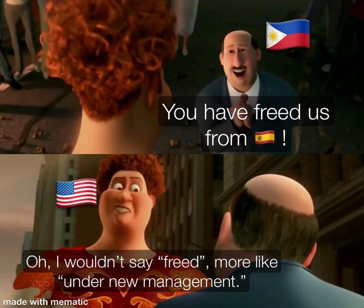 You have freed us from Oh, I wouldn't say "freed", more like "under new management." made with mematic