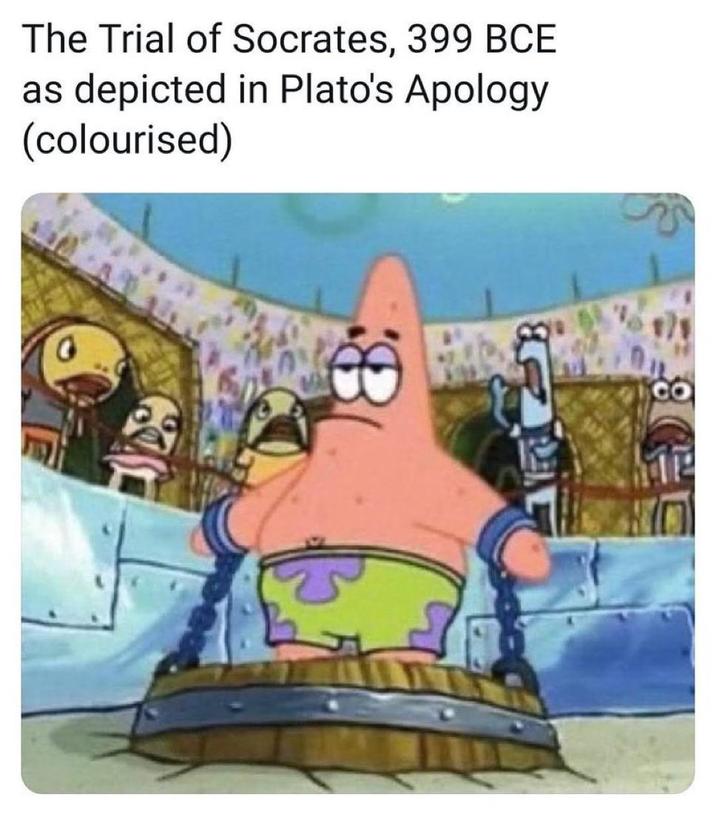 The Trial of Socrates, 399 BCE as depicted in Plato's Apology (colourised) MP