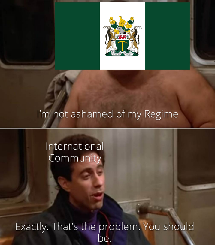 T NOMINE DIGNA I'm not ashamed of my Regime International Community Exactly. That's the problem. You should be.