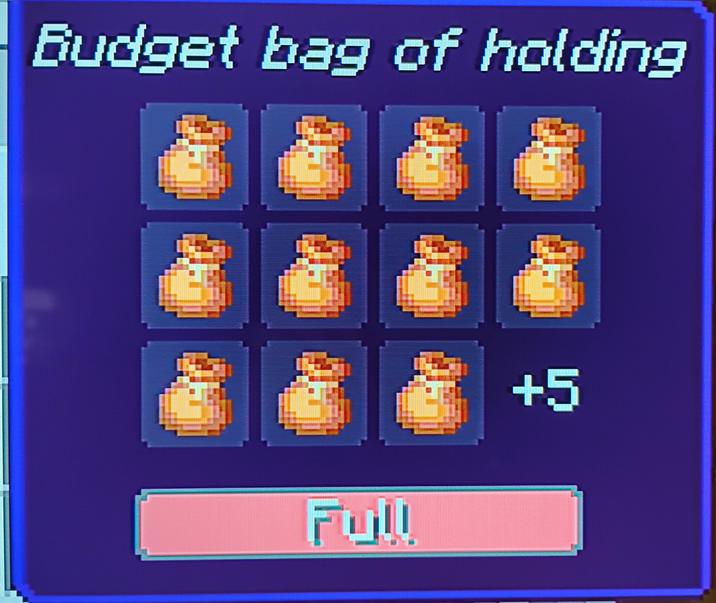Budget bag of holding Full +5