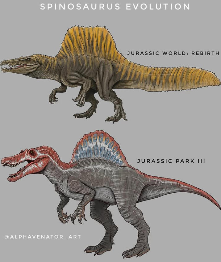 SPINOSAURUS EVOLUTION @ALPHAVENATOR_ART JURASSIC WORLD: REBIRTH JURASSIC PARK I||