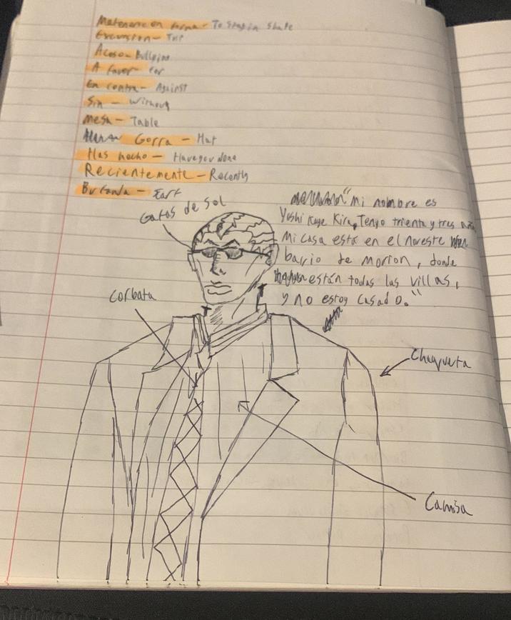 Matenerse en ma - To Stay in State Excursion - Tur Acoson Bullying A Faver for En contra- Assinst Son Without Mesa - Table Mera Gorra Has hecho - - Hat Have you done Recientemente - Recently Bu tanda - Eart meni nombre es Gafas de Sol Yeshi Corbata Kaye Kir, Tenyo triente y tres Mi Casa esta en el noreste when barrio de Morion, donde thaus están todas las villas, Yo estoy Casado. 灬 Chupeta Camisa
