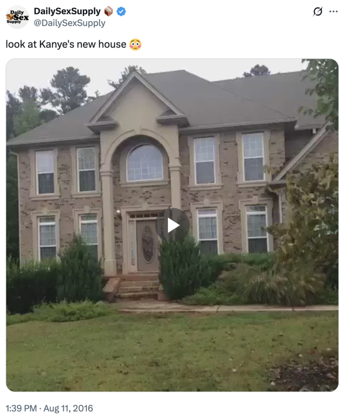 look at Kanye's new house 😳 A "tweet":https://knowyourmeme.com/memes/sites/twitter-x baiting be people into watching the "Come On In" "video":https://knowyourmeme.com/memes/viral-videos.
