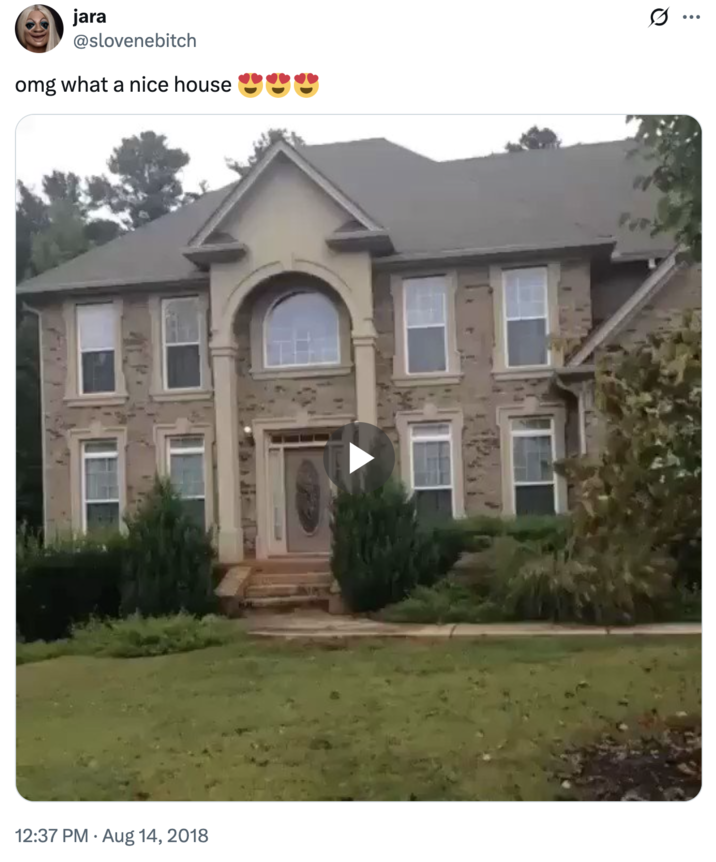 omg what a nice house 😍😍😍 A "tweet":https://knowyourmeme.com/memes/sites/twitter-x baiting people into watching the "Come On In" House "video":https://knowyourmeme.com/memes/viral-videos with Ts Madison.