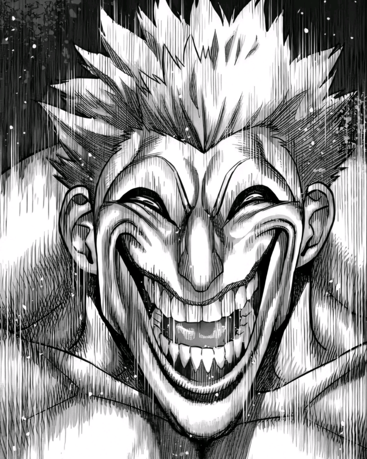 Kure Raian smiling from Kengan Ashura (original Mihawk Upscale image) A panel from the "manga":https://knowyourmeme.com/memes/cultures/anime-manga _Kengan Ashura_ of the character Kure Raian smiling. It became the base layer for the Mihawk Upscale "meme":https://knowyourmeme.com/memes/memes, in which "_One Piece_":https://knowyourmeme.com/memes/subcultures/one-piece character Dracule Mihawk is drawn over it.