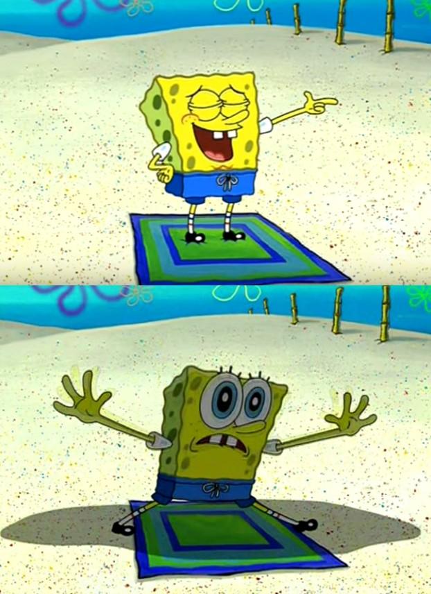 SpongeBob Wait meme template *
