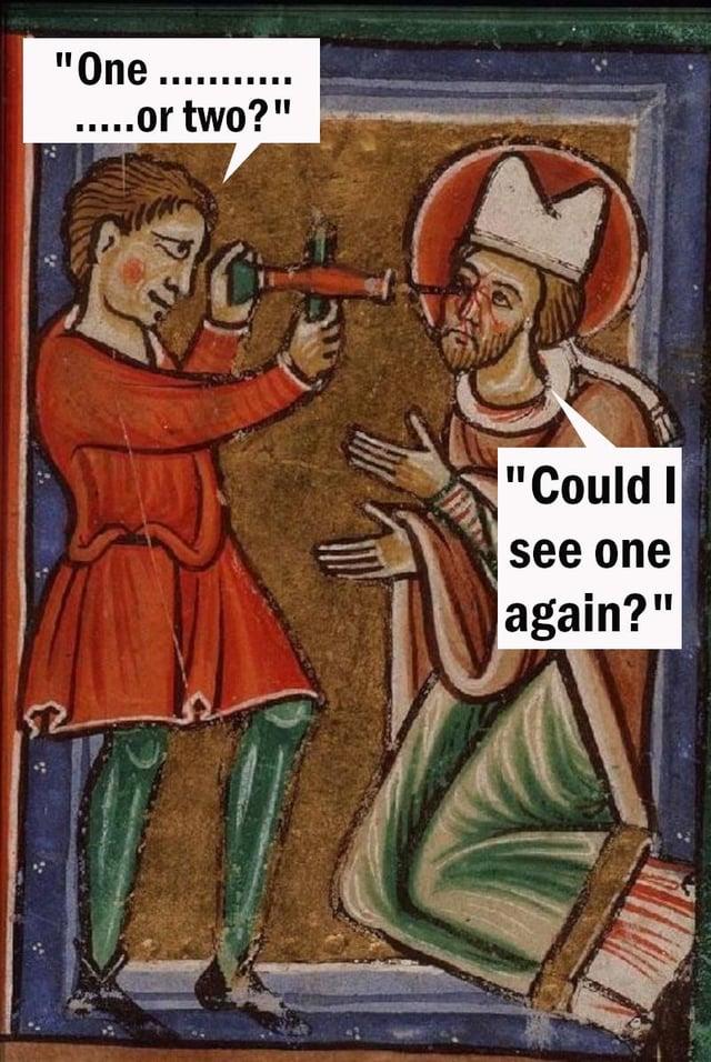 "One .......... .....or two?" "Could I see one again?"