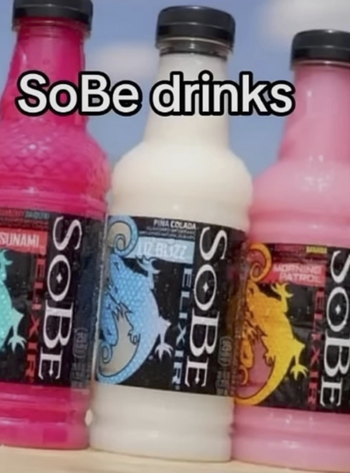 So Be drinks SUNAMI PINA COLADA LIZ BLIZZ ELIXIR OBE ELIXIR SOBE ( ELIXIR SOBE