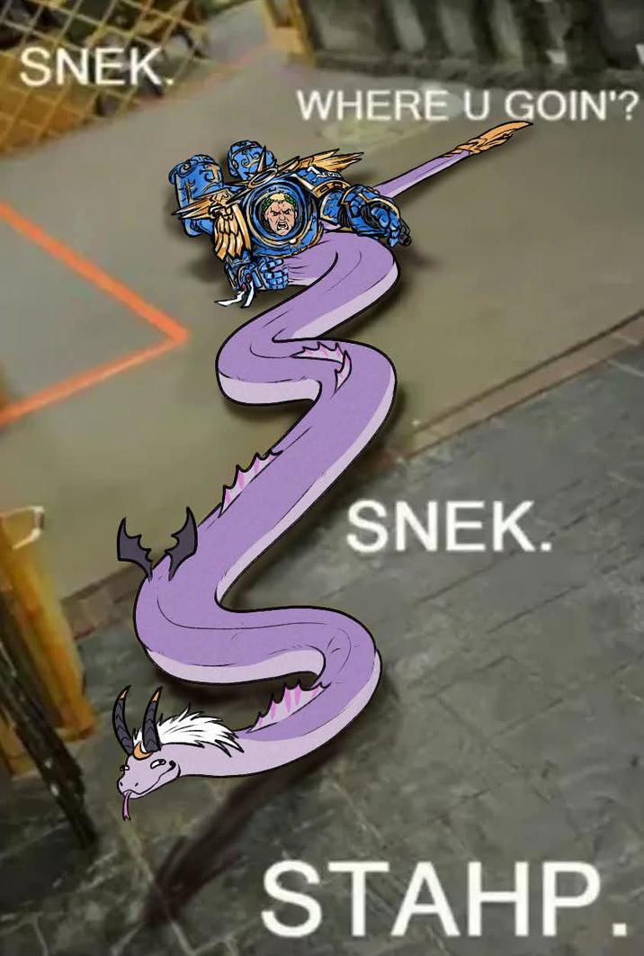 SNEK WHERE U GOIN'? SNEK. STAHP