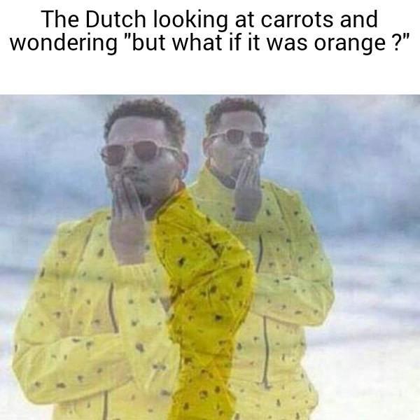 The Dutch looking at carrots and wondering "but what if it was orange?"