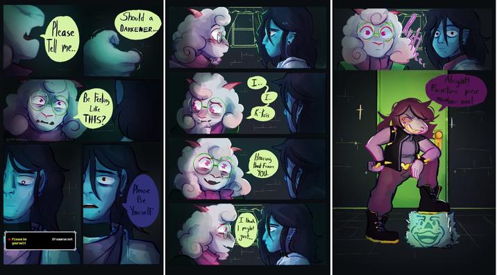 that ralsei's room scene makes me go oughh A comic about Ralsei's room. The comic is by artist strawdool on X.